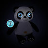 Buki France, Maskotka pluszowa Panda ze świecącymi oczami, 22 cm, wyłącznik czasowy, wymienne baterie, miły plusz, wiek dziecka 0+