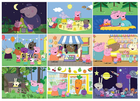Puzzle 9w1 - Świnka Peppa - 12-24-35-50 el.