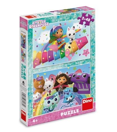 Dino Toys, Koci Domek Gabi, Puzzle dla dzieci Tęcza, 2 x 48 el.