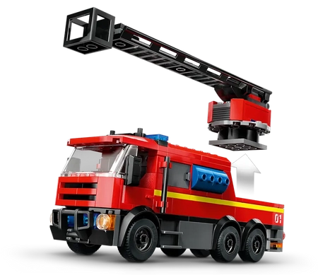 Klocki Lego City 60414 Remiza strażacka z wozem strażackim, 843 elementy, dla sześciolatków