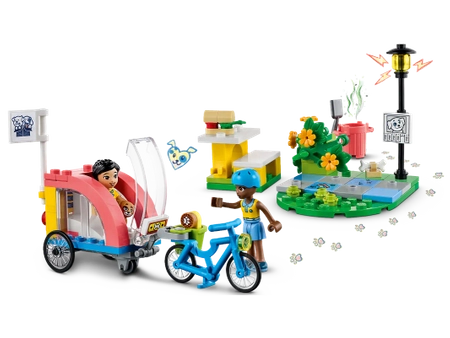 Klocki Lego Friends 41738 Rower do ratowania psów, 125 elementów w tym 2 figurki Victoria i Aliya, fajny zestaw startowy, zabawka dla dziewczynek w wieku 6 lat+