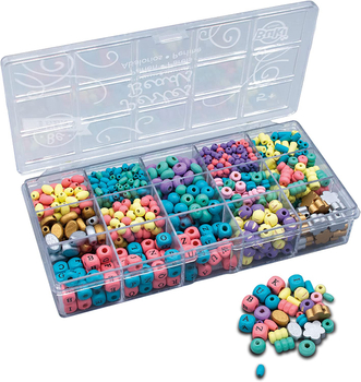 Buki Be Teens, Pudełko z kolorowymi drewnianymi koralikami, PE015, wysoka jakość, francuska marka, zabawka kreatywna dla dziewczynek w wieku 5+