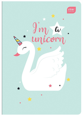 Zeszyt w kratkę 16-kartkowy dziewczęcy A5 Okładka PP Łabędź