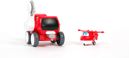 Super Wings, Figurka samolocik Dżetek Jett i pojazd księżycowy, oryginalna zabawka z bajki, dla dzieci w wieku 3+