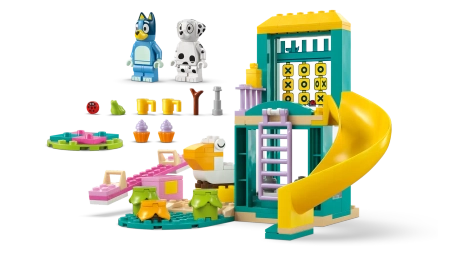 Klocki Lego Bluey 11201 Blue i Łatka na placu zabaw, 104 elementy, wiek dziecka 4+