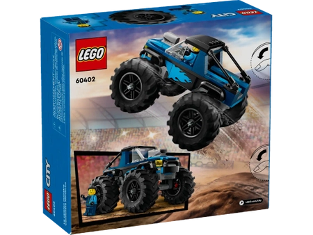 Klocki Lego City 60402 Niebieski monster truck, 148 el., samochód i figurka, zestaw dla chłopca, prezent dla pięciolatka