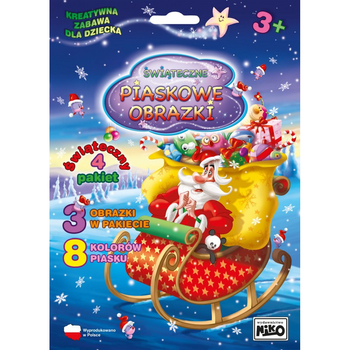 Piaskowe obrazki Świąteczny pakiet 4: Mikołaj w saniach BL