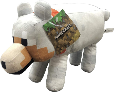 Minecraft, Maskotka pluszowa Wilk, dł. 30 cm, oryginalny pluszak z gry, wiek 0+ 