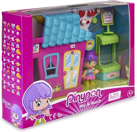 Pinypon – Cukiernia Mix and Max z Domkiem, Figurką i Akcesoriami – Zabawka dla Dzieci