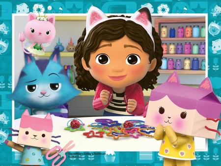 Ravensburger, DreamWorks Koci Domek Gabi, Puzzle 4 układanki, 4-w-1, 12-16-20-24 el., dla młodszych dzieci