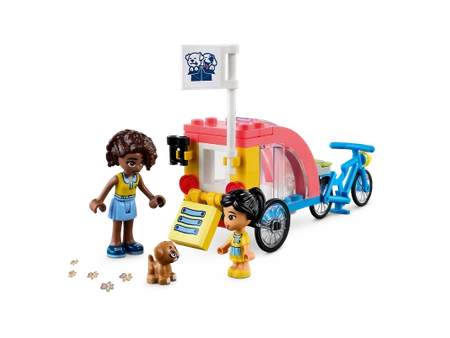 Klocki Lego Friends 41738 Rower do ratowania psów, 125 elementów w tym 2 figurki Victoria i Aliya, fajny zestaw startowy, zabawka dla dziewczynek w wieku 6 lat+