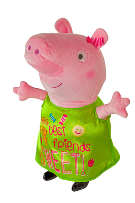 Play by Play Świnka Peppa Pluszowa maskotka w zielonej koszulce 25 cm miły plusz