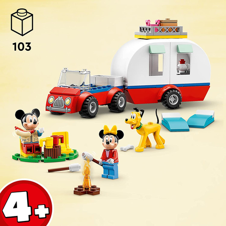 Klocki Lego Disney 10777, Myszka Miki i Minnie na kempingu, 2 figurki, kamper, 103 el. dla dzieci w wieku 4+