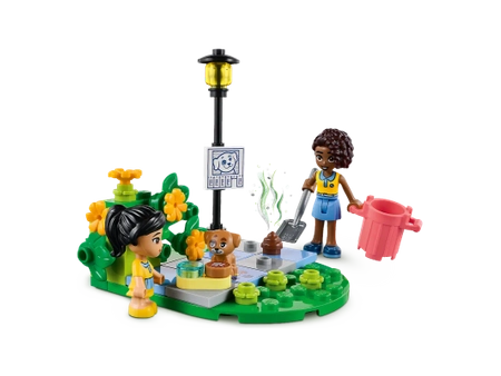 Klocki Lego Friends 41738 Rower do ratowania psów, 125 elementów w tym 2 figurki Victoria i Aliya, fajny zestaw startowy, zabawka dla dziewczynek w wieku 6 lat+