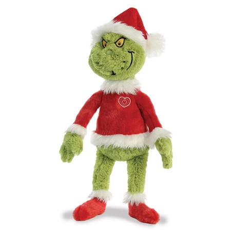 Grinch, Maskotka pluszowa zielony Grinch w stroju Świętego Mikołaja, wysoka jakość pluszu, oryginalny, wys. ok. 48 cm