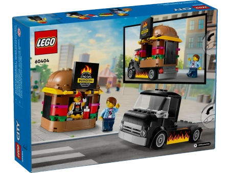 Klocki Lego City 60404 Ciężarówka z burgerami, 194 el. oryginalne klocki, zabawka dla dziecka w wieku 5+