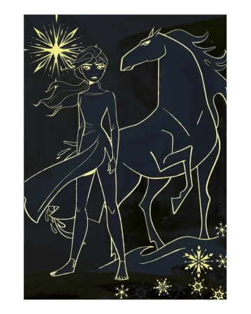 Kraina Lodu, Elsa i lodowy rumak, puzzle świecące w ciemności XL, 100 el., wymiary obrazka 33 x 47 cm