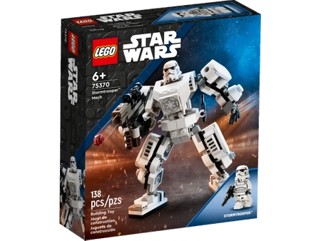 Klocki Lego Star Wars 75370 Mech Szturmowca, 138 elementów, mini figurka Szturmowiec z mechem, super prezent dla miłośników Gwiezdnych Wojen, oryginalne klocki Lego, wiek dziecka 6+