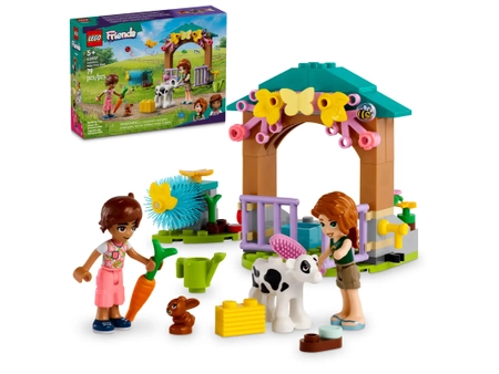 Klocki LEGO Friends 42607 Szopa cielątka Autumn, 79 elementów, zestaw dla dziewczynek, oryginalne klocki, 2 figurki i 2 zwierzątka, wiek dziecka 5+