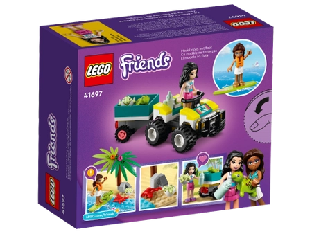 Klocki Lego Friends 41697, Pojazd do ratowania żółwi, 2 figurki, akcesoria, 70 el., dla dzieci w wieku 6+