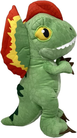 Park Jurajski, Jurassic World Dominion, Maskotka pluszowa Dinozaur Dilofozaur 30 cm, miły plusz, oficjalna zabawka na licencji, wiek 0+