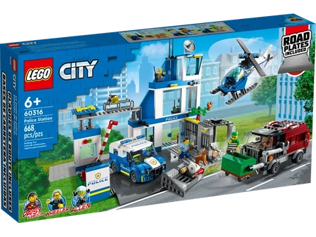 Klocki Lego City 60316 Posterunek policji, 668 elementów, dla dzieci 6+, oryginalne, idealne jako prezent