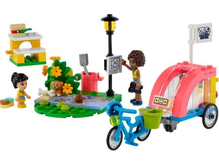 Klocki Lego Friends 41738 Rower do ratowania psów, 125 elementów w tym 2 figurki Victoria i Aliya, fajny zestaw startowy, zabawka dla dziewczynek w wieku 6 lat+