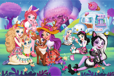 Trefl, Enchantimals: Puzzle 24 el. MAXI, duże elementy, wiek dziecka 3+