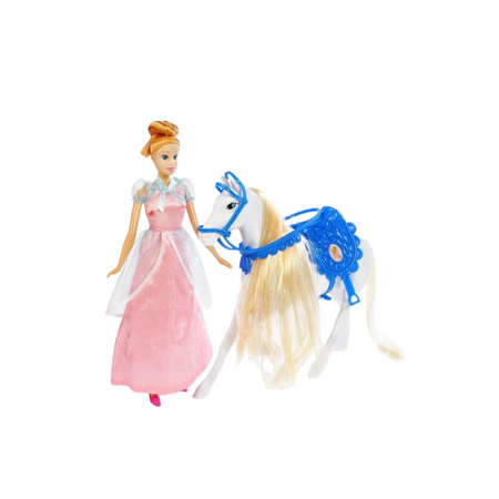 Lalka Kopciuszek i królewski rumak