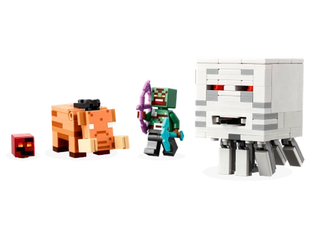 Klocki LEGO Minecraft 21255, Zasadzka w portalu do Netheru, 352 elementy, scena bitwy i figurki z gry, oryginalne klocki, dla dzieci w wieku 8+