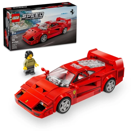 Klocki Lego Speed Champions 76934 Supersamochód Ferrari F40, 318 elementów, figurka kierowcy, legendarny samochód, wiek dziecka 9+