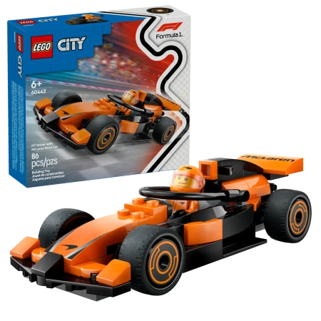 Klocki Lego City 60442 F1 Kierowca i bolid McLaren, 86 elementów, wiek dziecka 6+