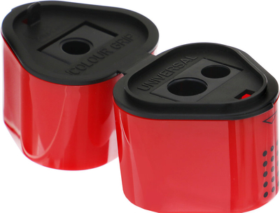 Temperówka ręczna z pojemniczkiem, Czerwona, Faber-Castell