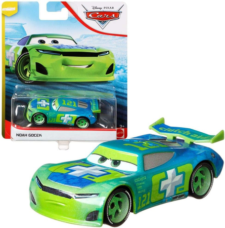 Mattel, Cars, Auta 3, zielony resorak samochodzik z bajki, Noah Gocek, wykonany z metalu i plastiku, wiek dziecka 3+