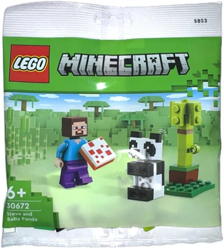 Klocki Lego Minecraft 30672 Steve i mała panda, 35 elementów, oryginalne klocki