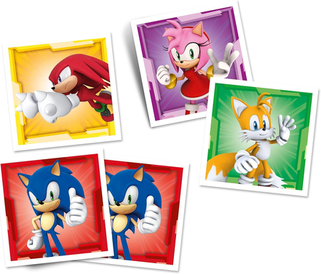 Sonic the Hedgehog, Gra pamięciowa memo Memory, gra dla całej rodziny, kolorowe elementy, 24 pary czyli 48 kart, wiek dziecka 4+