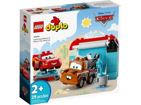 Klocki Lego Duplo 10996 Zygzak McQueen i Złomek — myjnia, 29 elementów, oryginalne z bajki, idealne dla dzieci 2+