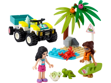 Klocki Lego Friends 41697, Pojazd do ratowania żółwi, 2 figurki, akcesoria, 70 el., dla dzieci w wieku 6+