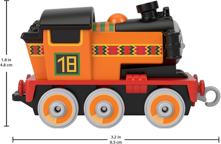 Tomek i Przyjaciele, Mała lokomotywa Nia, wykonana z metalu, plastikowe koła, Mattel, wiek dziecka 3+