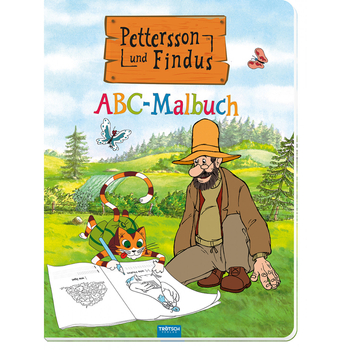 Pettson i Findus, Książeczka ABC kolorowanka dla dzieci, format 20 x 27 cm, 28 stron
