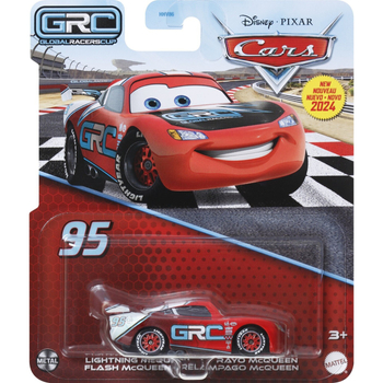 Disney Pixar Cars Auta, resorak samochodzik Zygzak McQueen, wersja GRC Global Racers Cup