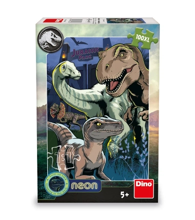 Dino Toys, Jurassic World, Puzzle neonowe XL Dinozaury, 100 el. świecące w ciemności