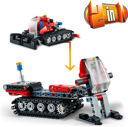 Klocki Lego 42148 Technic Ratrak, 178 el., Model z klocków 2-w-1: ratrak lub skuter śnieżny, dla dzieci od 7 lat, pomysł na prezent urodzinowy