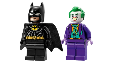 Klocki Lego DC Batman 76224 Batmobil: Pościg Batmana za Jokerem, kultowe sceny z filmu, 438 el., mini figurki Batman i Joker, wiek dziecka 8+