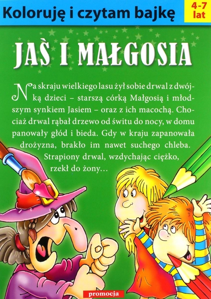 Jaś i Małgosia - Kolorowanka z Bajką dla Dzieci 4-7 lat