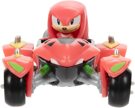 Sonic The Hedgehog, 3 pojazdy z gry i filmu Sonic, Tails i Knuckles, oryginalne samochodziki, na licencji, skala 1:64, wykonane z metalu, idealne na prezent dla fanów