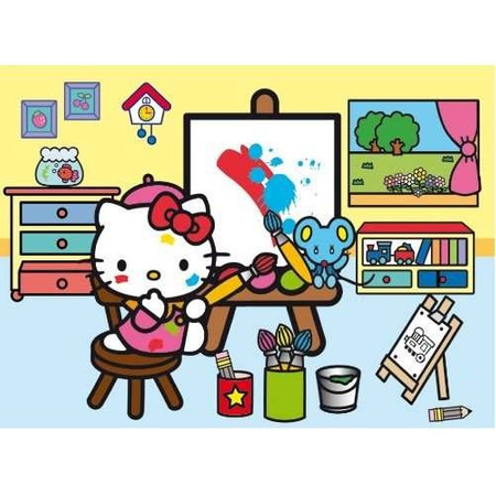 Puzzle Hello Kitty maluje - Clementoni Happy Color Maxi, 30 el.