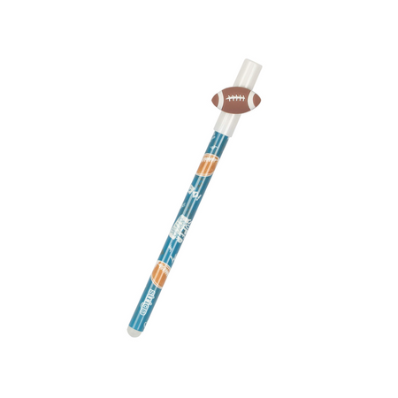 Strigo, długopis wymazywalny z wymiennym wkładem, skuwka Piłka do rugby, niebiesko-biały, średnica końcówki 0,5 mm, seria Piłki