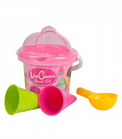 Androni, Włoskie zabawki do piasku Mini zestaw lodowy, różowy, 4 el. wysokiej jakości plastik, bezpieczny dla dzieci