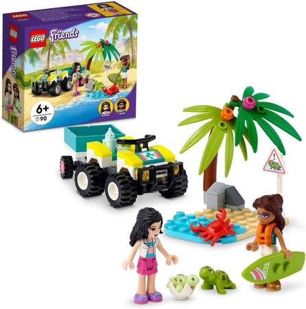 Klocki Lego Friends 41697, Pojazd do ratowania żółwi, 2 figurki, akcesoria, 70 el., dla dzieci w wieku 6+